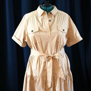 Poplin front-button dress